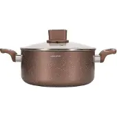 Arthur Martin Casserole - - AM5531 - 28 cm avec couvercle en verre - Aluminium - Compatible tous feux, y compris induction