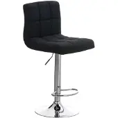 CLP Tabouret de bar Peru en tissu, pivotant et réglable en hauteur, noir
