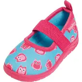 Playshoes Pantoufle 'Eulen' turquoise / rose
