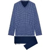 Hom Pyjama long ' Long Sleepwear Hampton ' bleu marine
