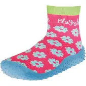 Playshoes Pantoufle bleu clair / kiwi / framboise