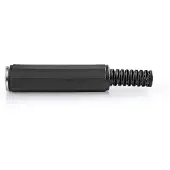 Nedis connecteur audio - droit - femelle - nickelé - soudure - diamètre d'entrée du câble : 6.0 mm - PVC - noir - sac plastique - 25 pièces