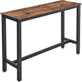 Vasagle Table haute repas "Welcome" - 120 x 40 x 100 cm - Marron rustique/noir