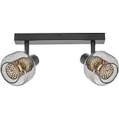 Ledvance Decor Spot Firefly luminaire noir de style industriel, 2 x 2.8 W, 500 lm, 2700 K, boîtier en métal et verre, douille E14, montage simple, ampoule OSRAM dimmable incluse