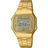 Casio A168WG-9WDF Vintage Uni-Digitaluhr mit Edelstahlband, gold