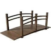 Relaxdays Pont de jardin , avec balustrade, en bois de sapin, pour bassin de jardin, H x l x P : 58 x 171,5 x 75 cm, 200 kg, pont en bois, marron