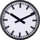 Eurotime Produit de deuxième choix 59540 05 Horloge radiocommandée de gare Big 35 cm x 35 mm x 5 cm Noir mat