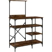 vidaXL Étagère de boulangerie chêne fumé 90x40x132 cm bois composite et métal
