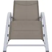 vidaXL Chaise longue Textilène et aluminium Taupe
