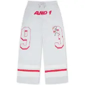 AND1 Pantalon gris clair / rouge / blanc