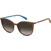 Polaroid Lunettes de soleil PLD 4208/S/X, monture marron avec verres polarisés marron dégradés, dimensions : 55x18x140, pour femmes