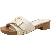 Tamaris Mules pour femme avec semelle aspect bois et clous 1-27315-46, pointure : 41 EU, couleur : beige