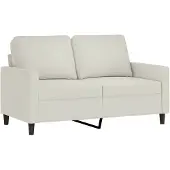 vidaXL Canapé à 2 places Crème 120 cm Velours