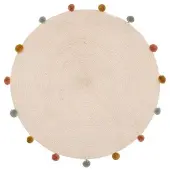 Atmosphera Tapis rondà pompons - Ø 90 cm