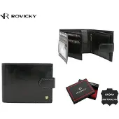 Rovicky Grand portefeuille à fermoir en cuir pour homme -