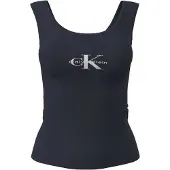 Calvin Klein Lv00qs7603 Graphic Sleeveless T-shirt Noir L Femme