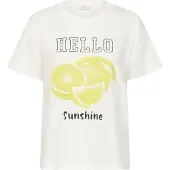 Kaffe T-shirt jaune / noir / blanc naturel