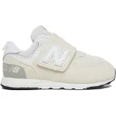 New Balance unisex pour enfant. NW574V1 Baskets 574 NEW-B Hook & Loop blanches (21.5), Plat, Velcro, Casuel, Gris, mode enfantine