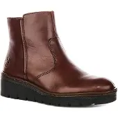 Rieker Braune Keilstiefeletten aus Leder für Damen