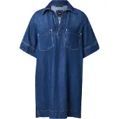 BOSS Robe en jean bleu avec col Johnny