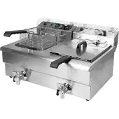 YATO Friteuse Électrique Avec Vanne, Capacité 2 X 12 Litres