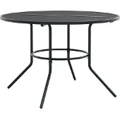 vidaXL Table de terrasse ronde Anthracite Acier revêtu par poudre