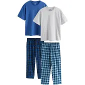 Next Pyjama long bleu marine / bleu clair / bleu foncé / gris clair