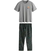 Next Pyjama long 'Guinness' bleu cyan / jaune pastel / gris / anthracite