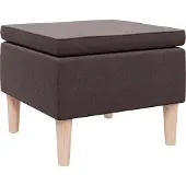 vidaXL Tabouret avec pieds en bois Marron foncé Tissu
