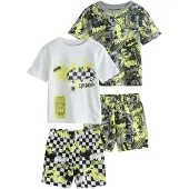 Next Pyjama 'Batman' jaune fluo / olive / noir / blanc