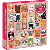 Galison Puzzle carré Chats à Noël 500 pièces