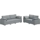 vidaXL Ensemble de Canapés 2 pcs Gris clair 219 x 77 x 82 cm tissu