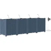 vidaXL Pots de jardin Gris 160 x 40 x 52 cm Acier