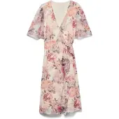 Vero moda Robe 'AWCBlair' olive / mauve / abricot / blanc cassé
