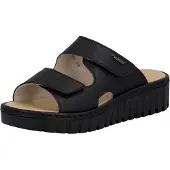 Rieker Sandales V139200 V13 pour femmes, confortables, modèle pantoufle, couleur noire, pour un usage quotidien