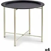 Gift Side table White Black Metal 52 x 44 x 52 cm (4 Units) (52 x 52 cm)