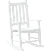 vidaXL Chaise à bascule enfants blanc bois de peuplier massif