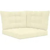vidaXL Coussin de canapé d'extérieur 3 pcs Crème Polyester