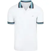 Sun68 Polo Col Multirayé Blanc taille L