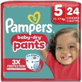 Pampers Baby-Dry Pants, Taille 5, 24 couches-culottes