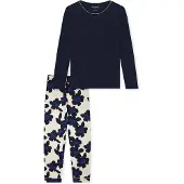 Schiesser Pyjama 'Comfort Nightwear' bleu foncé / blanc cassé