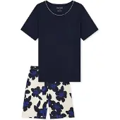 Schiesser Pyjama 'Comfort Nightwear ' bleu foncé / blanc cassé