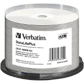Verbatim Data Life Plus Cd-r 700mb Printable 52x Speed 50 Units Multicolore