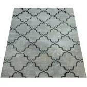Paco Home Tapis d'intérieur et d'extérieur Tapis de terrasse au design vintage moderne Gris Dimensions 120 x 170 cm