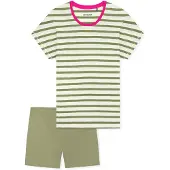 Schiesser Pyjama ' Casual Essentials ' kaki / blanc cassé