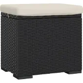 vidaXL Poufs avec coussins 2 pcs noir 40x30x40 cm résine tressée