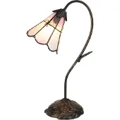 Clayre & Eef Tiffany Tischlampe 48 cm Braun Rosa Polyresin
