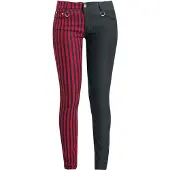Banned Pantalon en toile Gothic de - Pantalon Punk - W26L32 - W34L34 - pour Femme - noir/rouge - Taille W28L32