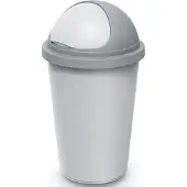 Monzana Poubelle argent/gris plastique 50L