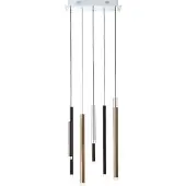 Brilliant Lampe Cembalo LED Suspension 8flg brun/café | 8x 4W LED intégrées, 352lm, 3000K | Dimmable en 3 niveaux par interrupteur mural | Réglable en hauteur / câble raccourcissable